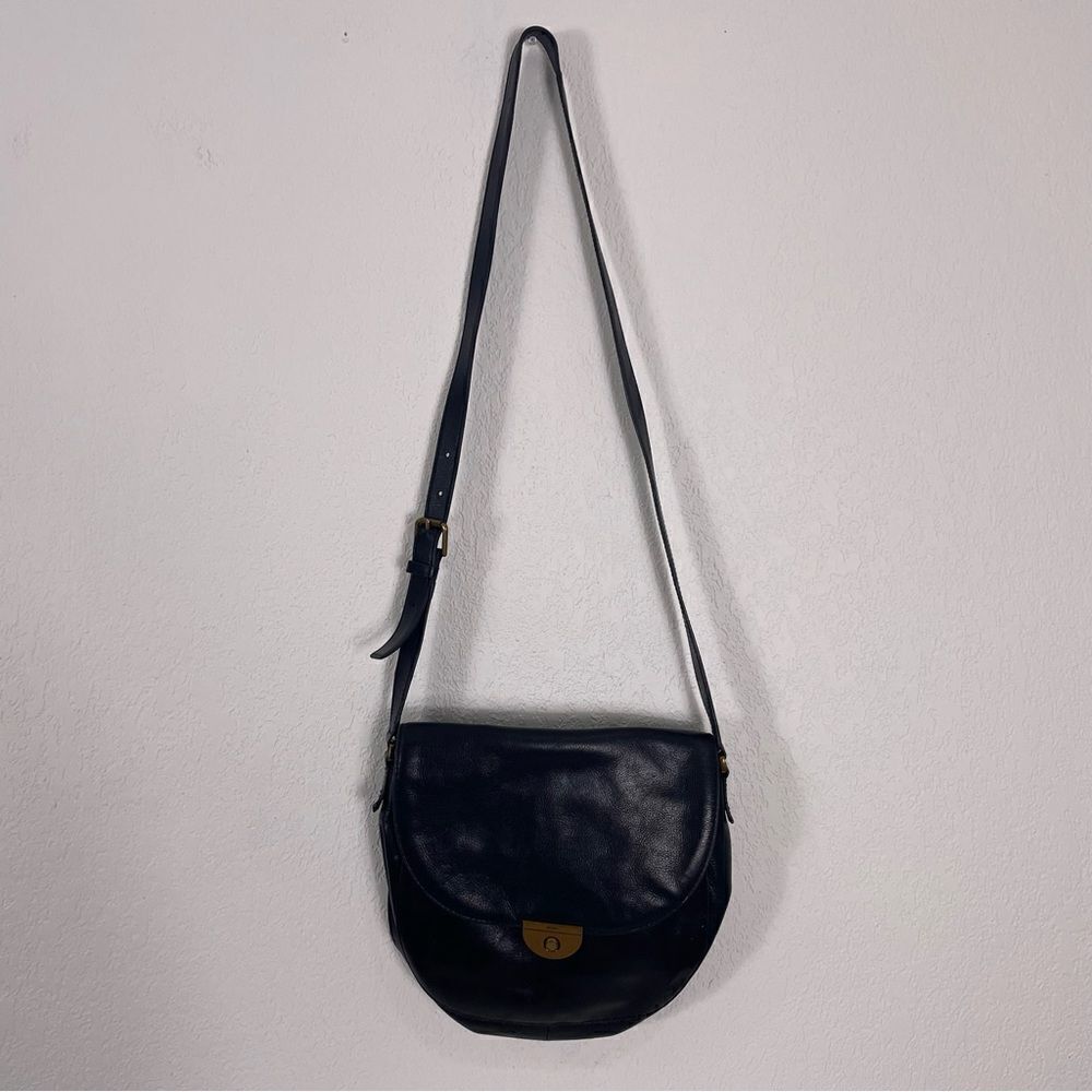 Fossil Black Leather Small Crossbody Purse‎